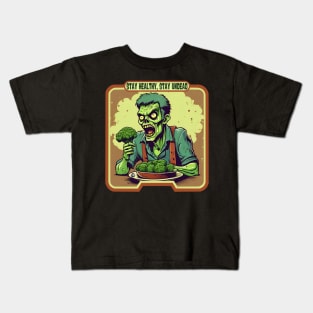 Broccoli zombie healthy life Kids T-Shirt